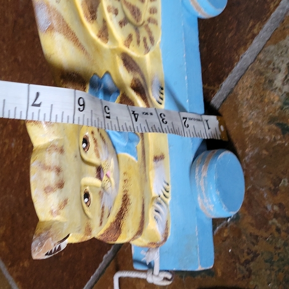 VINTAGE WOODEN TABBY CAT  PULL TOY - Picture 10 of 12